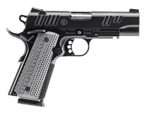 Alpha Foxtrot AF1911 Enhanced Pistol, 9mm, 4.25in, G10 Grips, Black QPQ Finish, 10 Rds