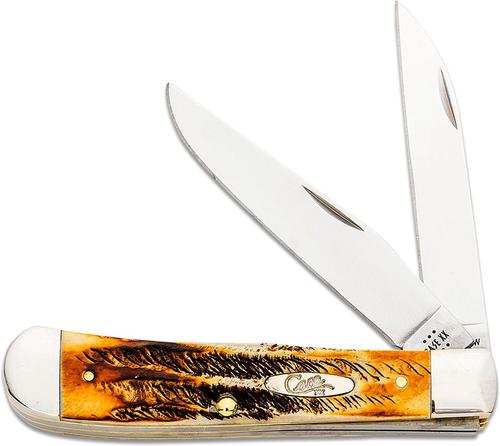 Case 6.5 Burnt Bone Stag Trapper Pocket Knife (65329)