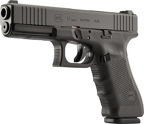 Glock G17 Gen4 Pistol G17417US, 9mm Luger, 4.49", Interchangeable Backstrap, Matte Black Finish, 17 Rds