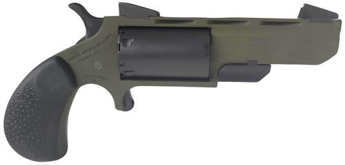 North American Arms Huntsman Revolver TGHCB, 22 LR, 2", Black Rubber Grips, OD Green Finish, 5rd
