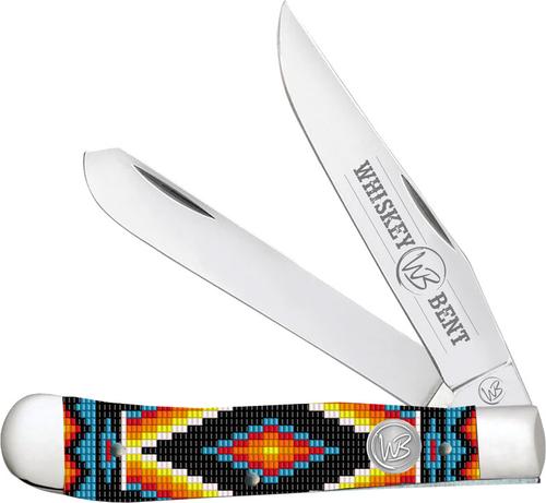 Whiskey Bent Knives Trapper Knife w/Clip Point & Spey Blade, Woodstock Handle (WB11-21)