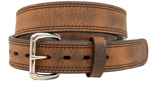 Versacarry Double Stitch, Double Ply Extra Heavy Duty Leather Belt, Size 40, Distressed Brown Leather (D60140)