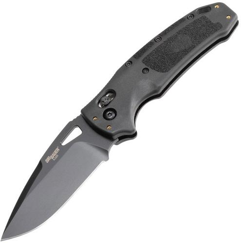 Hogue Sig K320 Nitron Folding Knife w/Drop Point Blade, Black Polymer (36370)