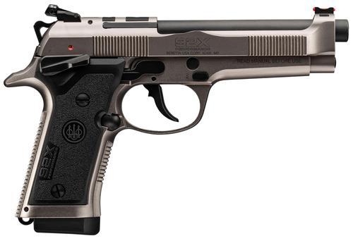 Beretta 92X Performance Defensive SA/DA Pistol J92XRD21, 9mm, 4.90", Black Textured Grips, Gray Nistan Finish, Optic Ready, 15 Rds