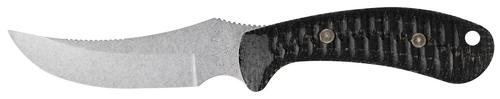 Case Scuplted Black Burlpa Laminate Rideback Hunter Fixed Blade Knife w/Plain Edge (30593)