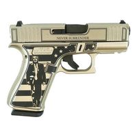 Glock 43X Custom "Trump Fight" Pistol UX4350201FRTF43, 9mm, 3.41", Polymer Grips, Silver Cerakote, 10 Rds, Made in USA