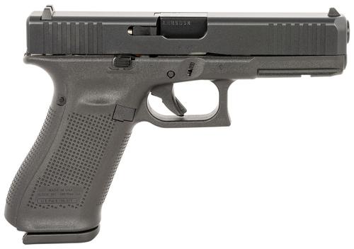 Glock G17 Gen5 Pistol UA175S201, 9mm Luger, 4.49in, Black Polymer Grips, Black Finish, 10 Rds