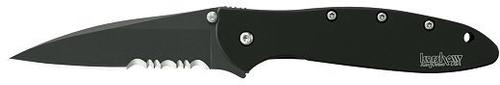 Kershaw Leek Folding Knife w/Black Tungsten DLC Coating/Partially Serrated Blade 1660CKTST