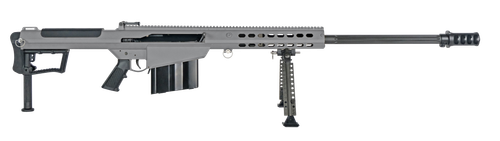 Barrett M107A1 Semi-Auto Rifle, 50 BMG, 29", Fixed w/Sorbothane Recoil Pad Stock, Tungsten Gray Finish, Chrome-Lined Fluted Barrel, 10 Rds