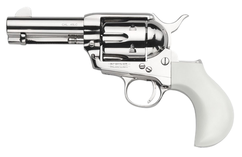 Taylors TC9 1873 Revolver 200111, 9mm, 3.5in, PVC White Ivory Grips, Nickel Finish, 6 Rds