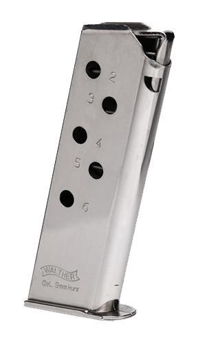 Walther PPK 380 Automatic Colt Pistol (ACP) 6 Round Stainless Box Magazine (2246009)
