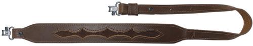 AA&E Leathercraft Brown Suede Inlay Rider Sling w/Metal Swivels, Brown (8502192S210)