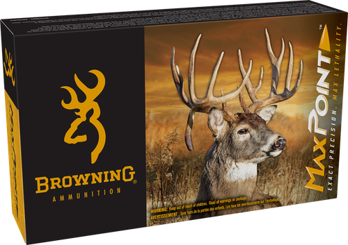 Browning Rifle Ammunition B192102702, 270 Win, Max Point, 130 gr, 3060 fps, 20 Rd/Bx