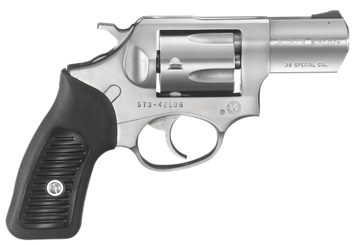 Ruger KSP-821X Revolver 5737, 38 Special, 2 1/4 in, Rubber Grip, Satin Stainless Finish, 5 Rd, Fixed Sights