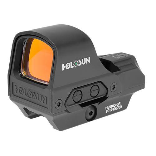 Holosun HE510CGR Green Dot Sight, 1x, Illuminated Green 65 MOA Circle w/ 2 MOA Dot Reticle, Black Anodized