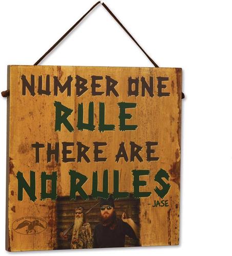 Big Sky Carvers No Rules Duck Commander Wisdom Board Wood Sign