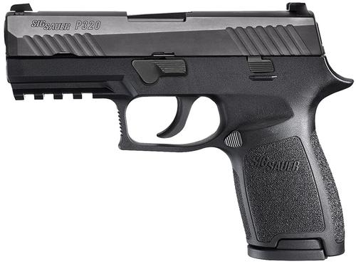 Sig Sauer P320 Compact Pistol 320C45BSS, 45 ACP, 3.9", Black Polymer Grip, Black Nitron Slide, Siglite Night Sights, 9 Rds