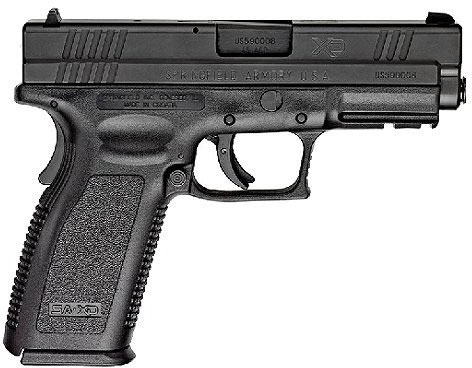 Springfield XD Essential Package XD9611, 45 ACP, 4", Checkered Polymer Grip, Black Finish, 10 Rd