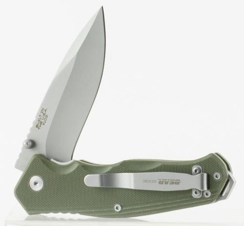 Remington Bear & Son Edge Drop Point Folding Knife w/Plain Edge & G10 Olive Drab Handle (61102)