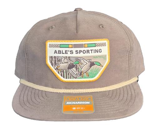 Able's Cap 256 Umpqua Dark Mocha, Khaki Rope Hat, Duck Logo (AC256MKRDUCK)