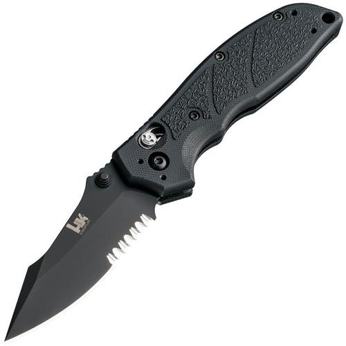 Hogue HK Exemplar Folding Knife w/Partially Serrated Clip Point Blade, Black Finish (54150)