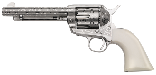 Taylors 1873 Cattle Brand Revolver 200060, 357 Mag, 5.50", Nickel-Plated Engraved Steel, 6rd