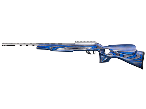 Volquartsen IF-5 Rimfire Rifle, 22 LR, 18.5", Blue Laminate Thumbhole Stock, Stainless Fluted Bull Barrel, 10+1