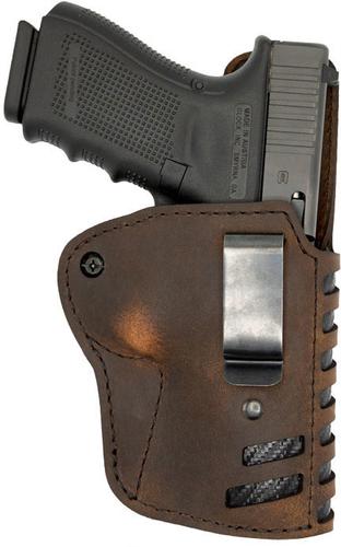 Versacarry Compound IWB Right Hand Holster, Metal Clips, Size 2, Leather/Kydex (C21121)