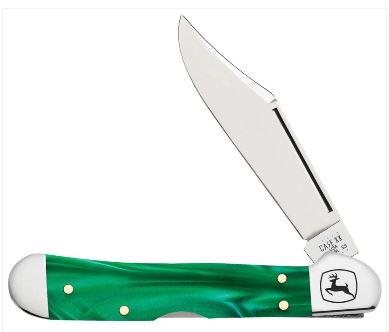 Case KnivesJJohn Deere Smooth Green Pearl Kirinite® Mini CopperLock® (15774)