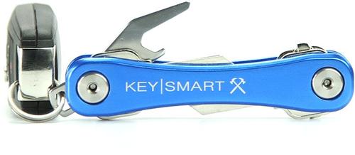 KeySmart Rugged Compact Key Holder w/ Belt Clip and Bottle Opener, Aluminum, Up to 14 Keys, Blue (KS607BLU)