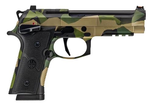 Beretta 92XI Optic Ready Pistol SPEC0741A18, 9mm Luger, 4.70in, Black Textured, Splinter Camo Cerakote Finish, 18 Rds