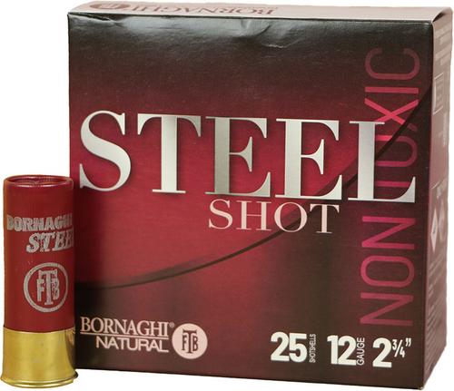 Bornaghi Steel Loads T3STEEL324, 12 Gauge, 2-3/4", 1 1/8 oz, 1360 fps, #4 Steel Shot, 25 Rd/bx