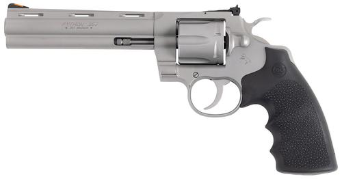 Colt Python Revolver PYTHONSM6RTS, 38 Special, 6in, Black Rubber Grips, Stainless Steel Frame Finish, 6 Rds