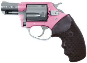 Charter Pink Lady Revolver 53230, 32 Harrington & Richardson Magnum, 2 in, Black Rubber Grip, Aluminum/Pink Finish, 5 Rd