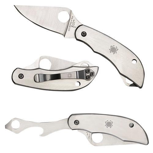 Spyderco Clipitool Folding Knife w/Plain Edge & Stainless Steel Handle (C175P)