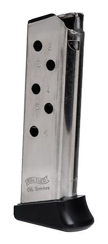 Walther PPK 380 Automatic Colt Pistol (ACP) 6 Round Nickel Box Magazine (2246010)