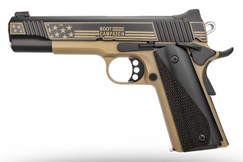Kimber 1911 LW Boot Campaign Bundle Pistol, 45 ACP, 5in, Black Grips, Tan Frame, 7+1 Rds