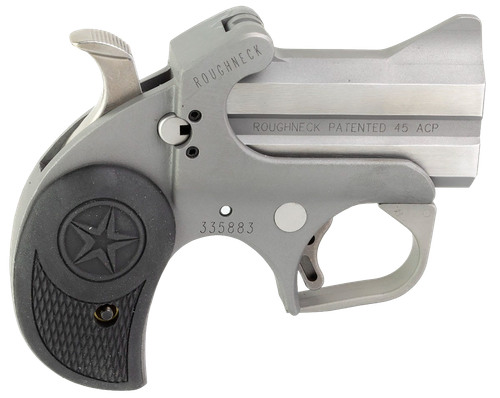 Bond Arms Roughneck Pistol BARN45, 45 ACP, 2.5", Black Rubber Grips, Stainless Finish, 2 Rd