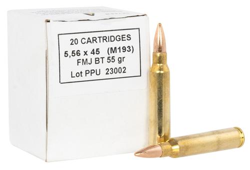 Prvi Partizan Rifle Ammunition PPRM556B, 5.56x45mm NATO, Full Metal Jacket Boat Tail, 55 gr, 1000 Rd/Bx