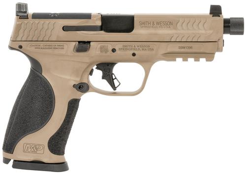 Smith and Wesson M&P9 M2.0 14163, 9mm, 4.63" Threaded, Black Grips, Flat Dark Earth Finish, 17 Rds