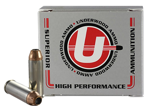 Underwood Pistol Ammunition, 45 Long Colt, Jacketed Hollow Point (JHP), 250 GR, 960 fps, 20 Rd/bx