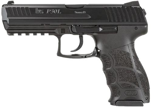 Heckler & Koch P30L V1 Light LEM Pistol 81001090, 9mm Luger, 4.45in, Black Interchangeable Backstrap, Black Finish, 20 Rds