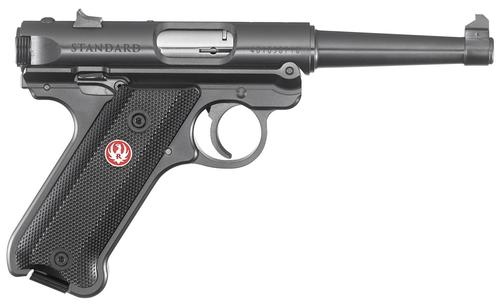 Ruger Mark IV Standard Pistol 40104, 22 Long Rifle, 4.75", Black Grips, Black Finish, 10 Rd