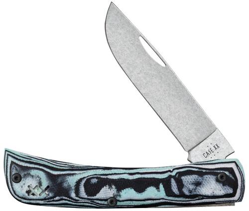Case Knives Crossroads Series XR Sod Buster Jr, Smooth Seafoam Green Burl G-10 Handle