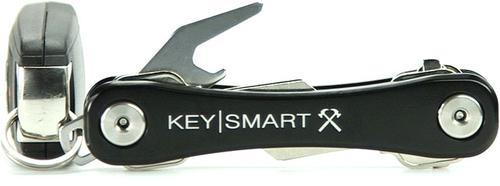 KeySmart Rugged Compact Key Holder w/ Belt Clip and Bottle Opener, Aluminum, Up to 14 Keys, Black (KS607BLK)