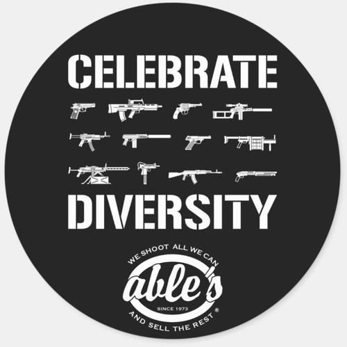 Able's CAR/SUV Window Sticker, 3", Celebrate Diversity (STICKERD)