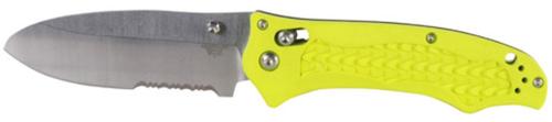 Benchmade H20 Folder Dive Knife w/Corrosion Resistant Steel Mod. Sheepsfoot Blade, Hi-Vis Yellow Handle (111H20-YEL)
