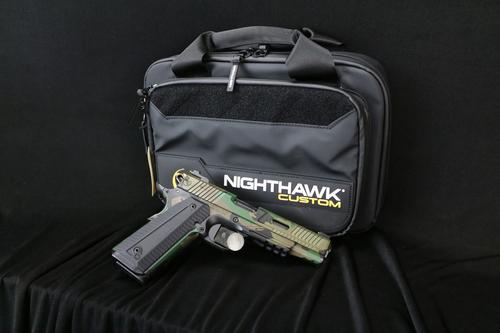 Nighthawk Custom Agent 2 Recon, 0070-M81, 45 ACP, 5", Railscales G10 Grips, M-81 Woodlands Camo Finish, 14k Gold Front Sight, 8 Rds