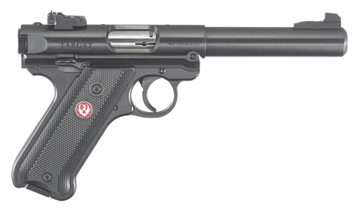 Ruger Mark IV Rimfire Pistol 40101, 22 Long Rifle, 5 1/2 in, Black Syn Grip, Blue Steel Finish, 10 Rd, Adjustable Sights