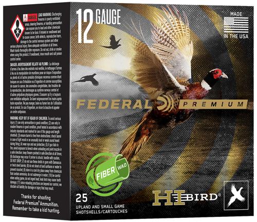 Federal Premium Hi-Bird Shotshells HVFB12HW5, 12 Gauge, 2-3/4", 1 1/4 oz, #5 Lead Shot, 25 Rds/box